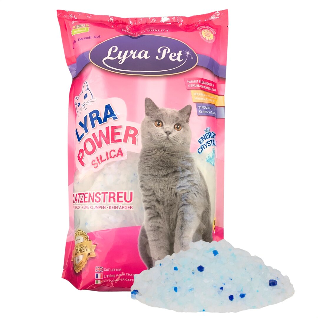 Lyra Pet® 12 x 5 L = 60 L Lyra Power Silikat Cat klumpend Katzenstreu sanft