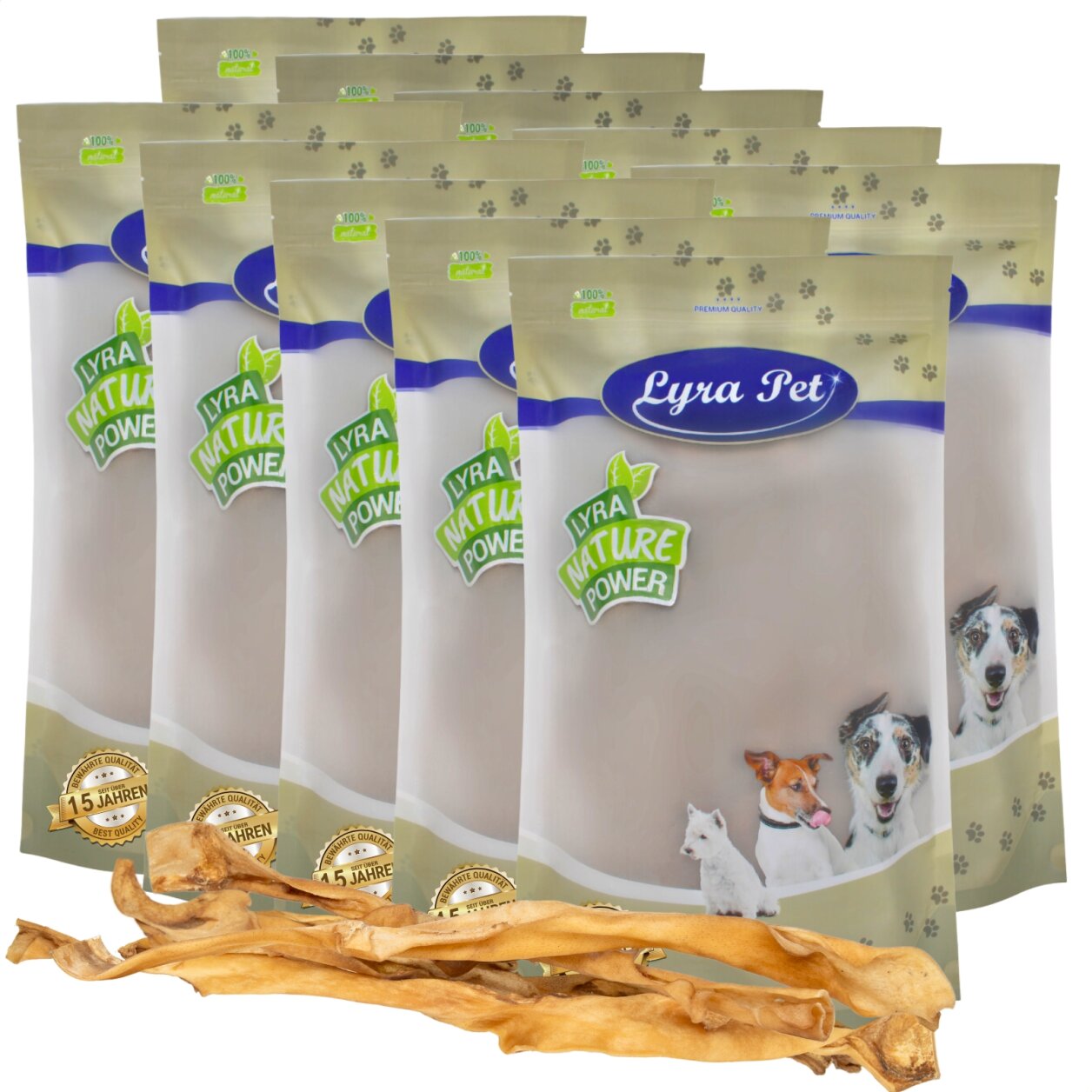 10 Stk. Lyra Pet® XXL Rinderkopfhautstangen ca. 70 cm