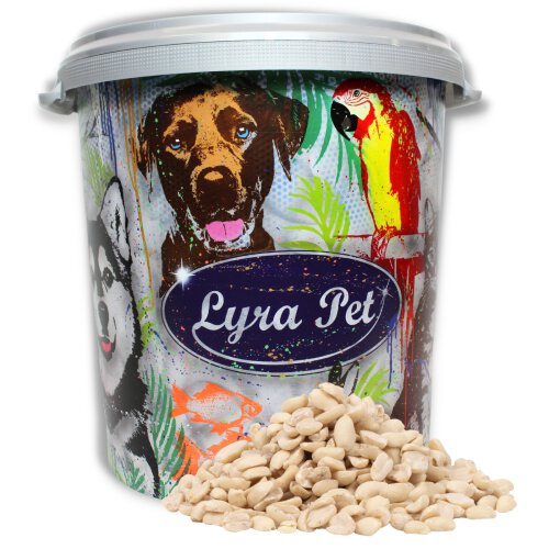 10 kg Lyra Pet&reg; Erdnusskerne SPLITS in 30 L Tonne