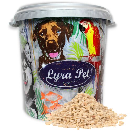 10 kg Lyra Pet&reg; Erdnusskerne wei&szlig; gehackt HK S&uuml;damerika in 30 L Tonne