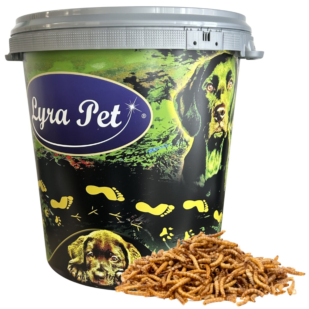 5 kg Lyra Pet® Mehlwürmer getrocknet in 30 L Tonne