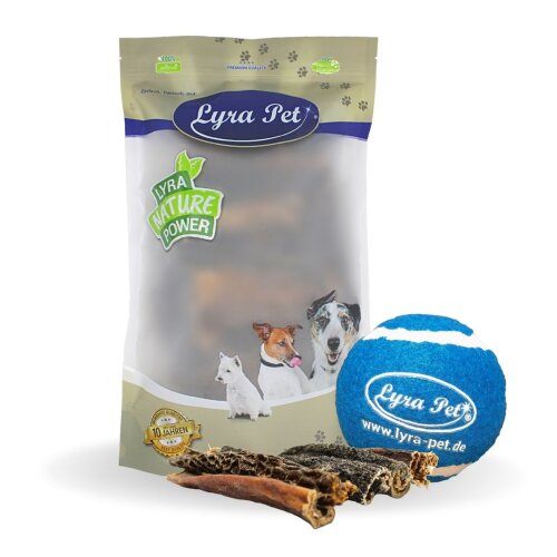 5 kg Lyra Pet&reg; Rinderpansen 2 - 10 cm + Tennis Ball
