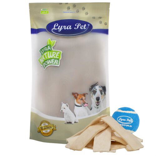 5 kg Lyra Pet&reg; Kauchips aus B&uuml;ffelhaut + Tennis Ball