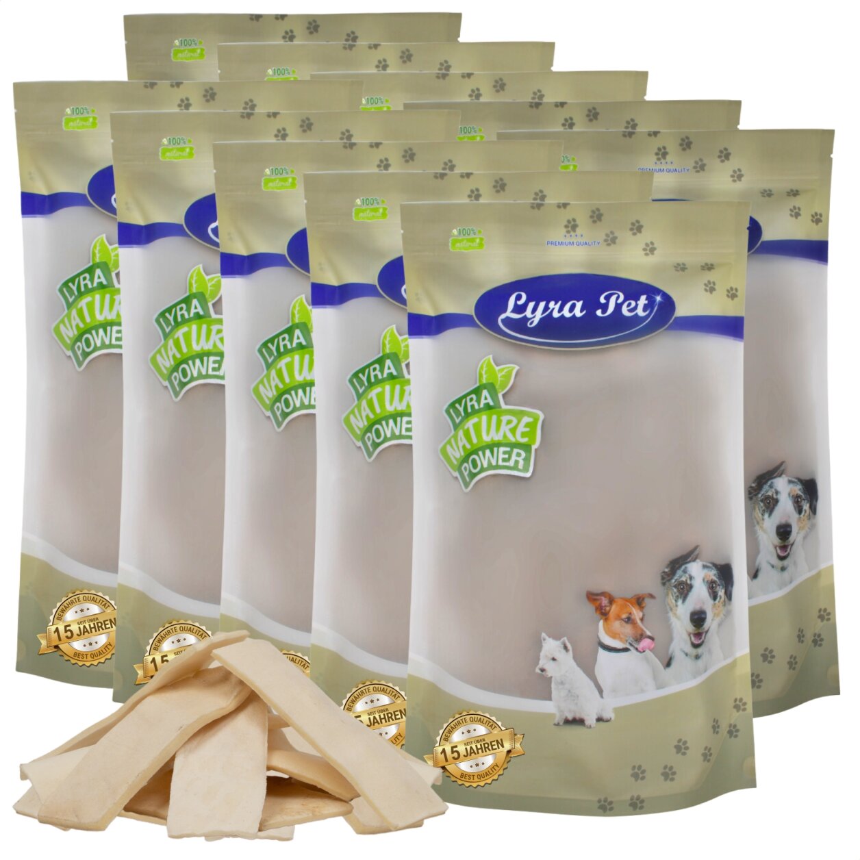 10 kg Lyra Pet® Kauchips aus Büffelhaut