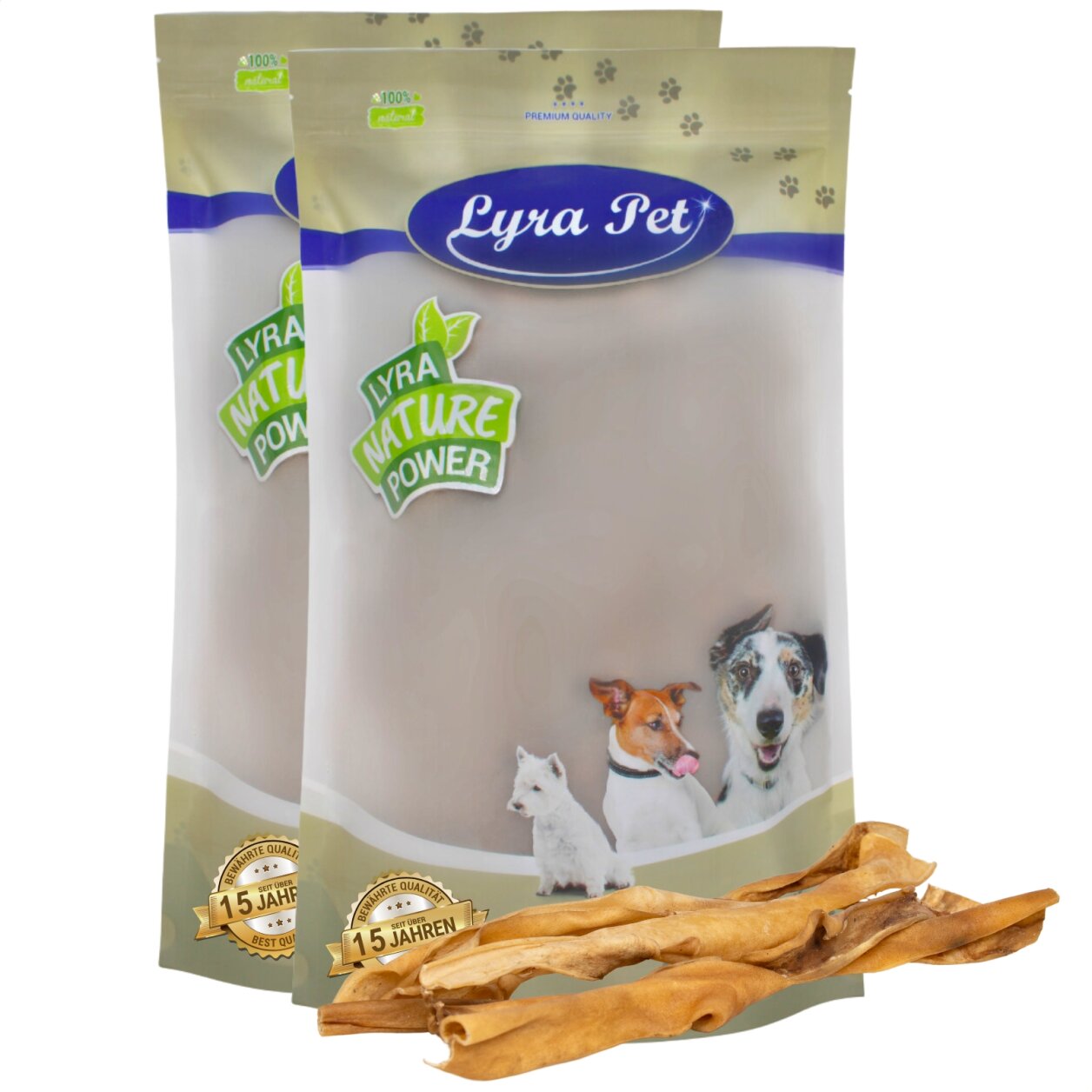 20 Stk. Lyra Pet® Rinderkopfhautstangen ca. 50 cm
