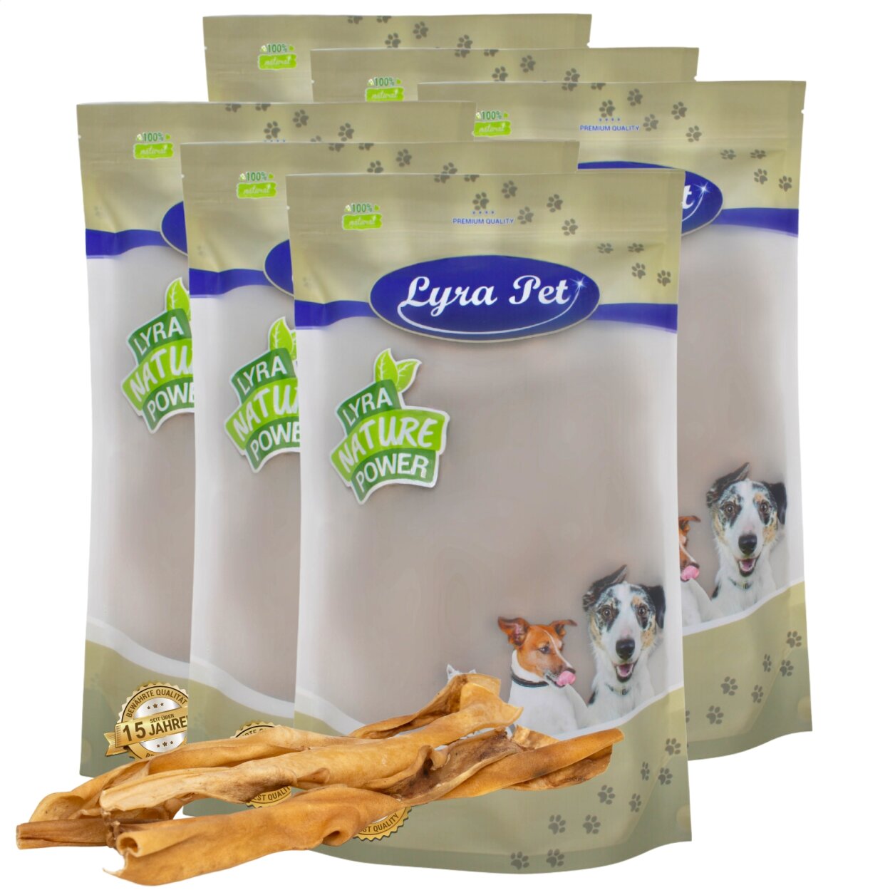 60 Stk. Lyra Pet® Rinderkopfhautstangen ca. 50 cm