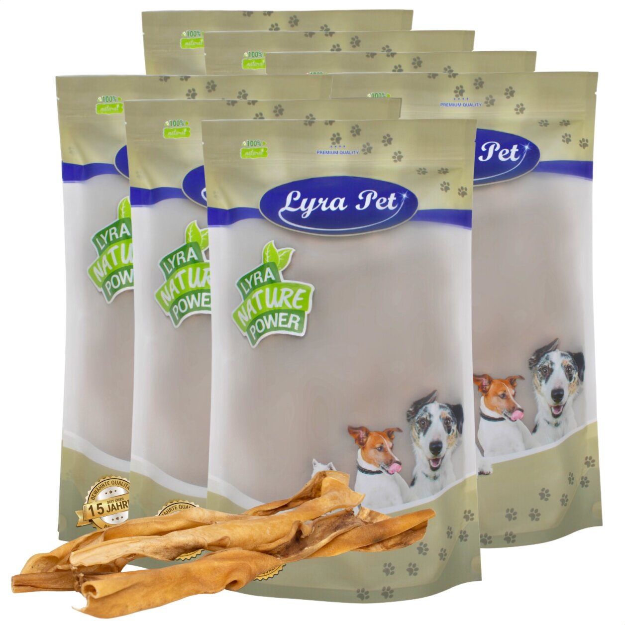 70 Stk. Lyra Pet® Rinderkopfhautstangen ca. 50 cm