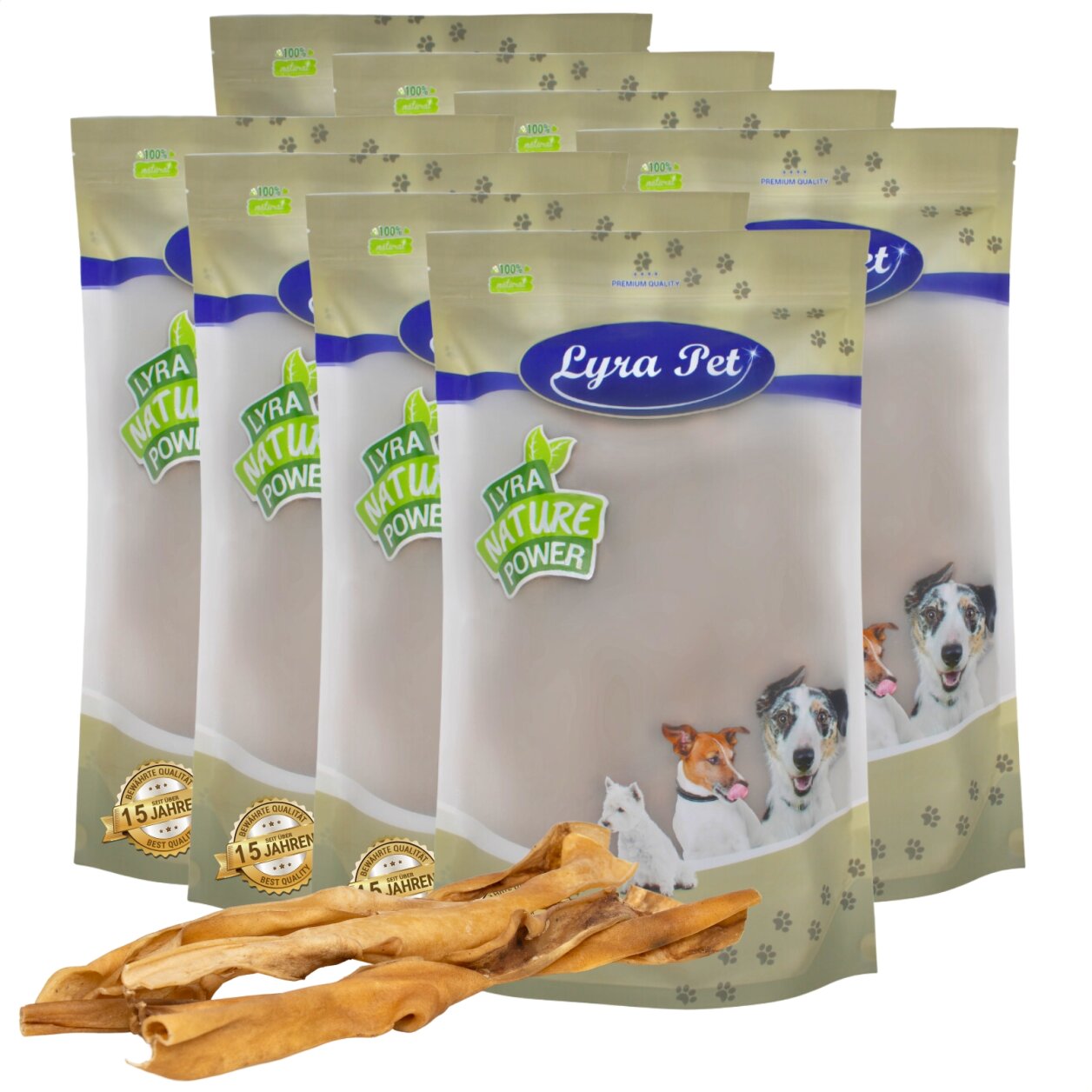 80 Stk. Lyra Pet® Rinderkopfhautstangen ca. 50 cm