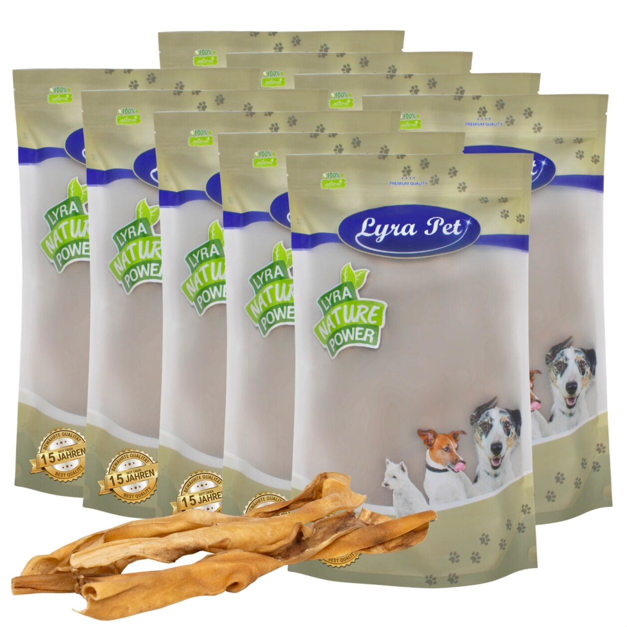 90 Stk. Lyra Pet® Rinderkopfhautstangen ca. 50 cm