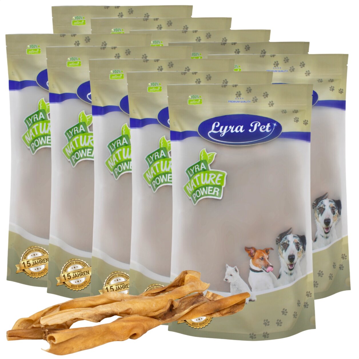100 Stk. Lyra Pet® Rinderkopfhautstangen ca. 50 cm