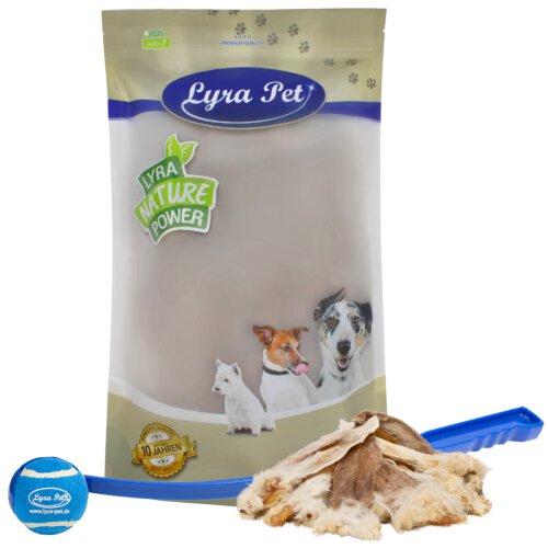5 kg Lyra Pet&reg; Kaninchenohren mit Fell + Ballschleuder