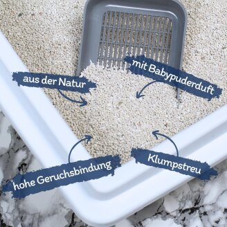 2 x 15 Liter Lyra Pet® White Cat® Katzenstreu Bentonit mit Babypuderduft