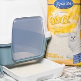 2 x 15 Liter Lyra Pet® White Cat® Katzenstreu Bentonit mit Babypuderduft