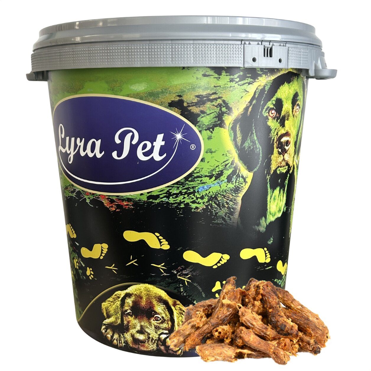 5 kg Lyra Pet® Hühnerhälse in 30 L Tonne