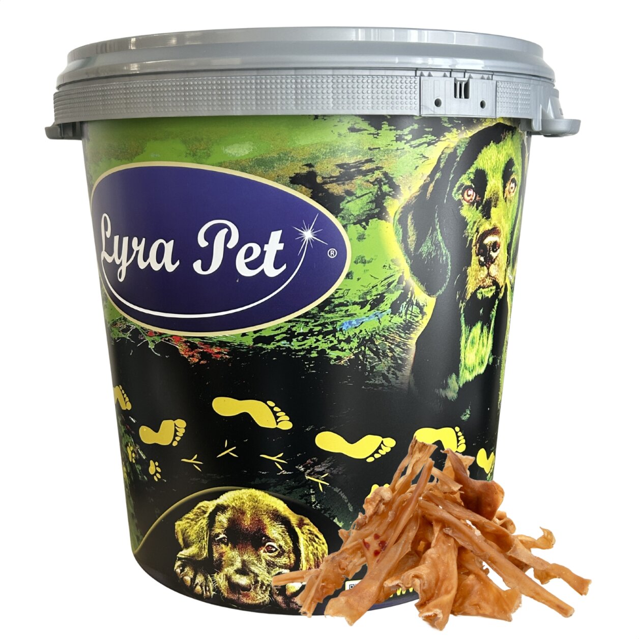 5 kg Lyra Pet® Lammkopfhaut dunkel in 30 L Tonne