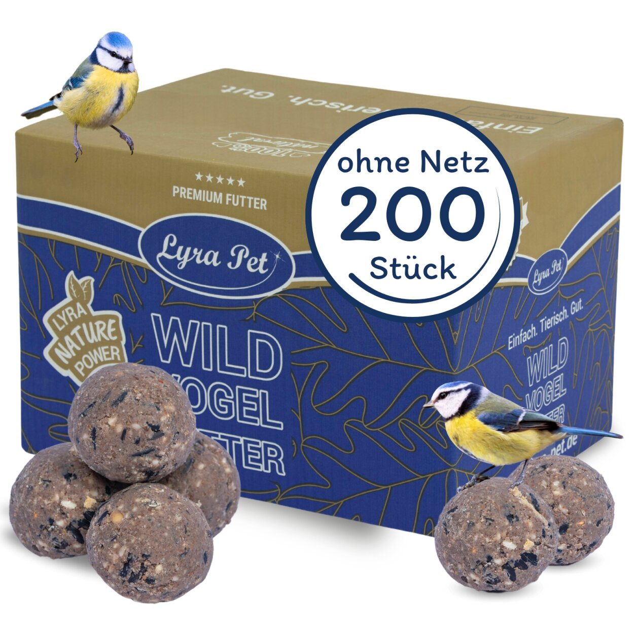 200 Stk. Lyra Pet® Gourmet Meisenknödel ohne Netz à 80 g