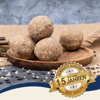 200 pièces de boules de graisse Lyra Pet® Gourmet pour mésanges, sans coque ni filet, de 85 g chacune