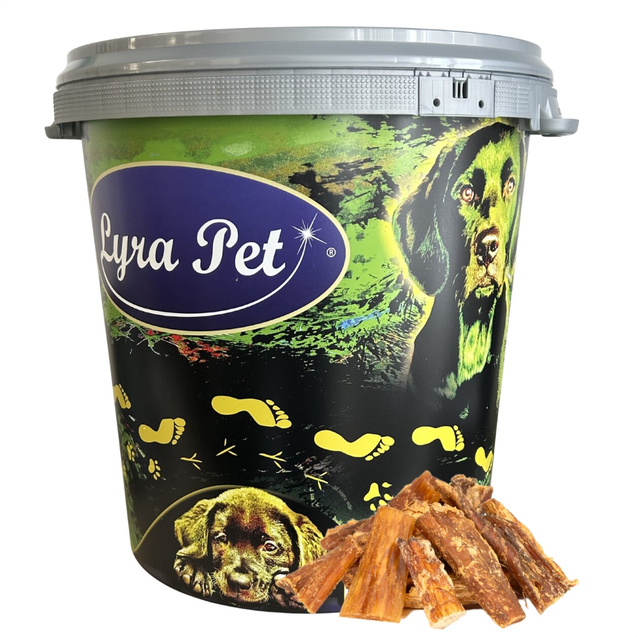 5 kg Lyra Pet® Rindernackensehnen klein in 30 L Tonne