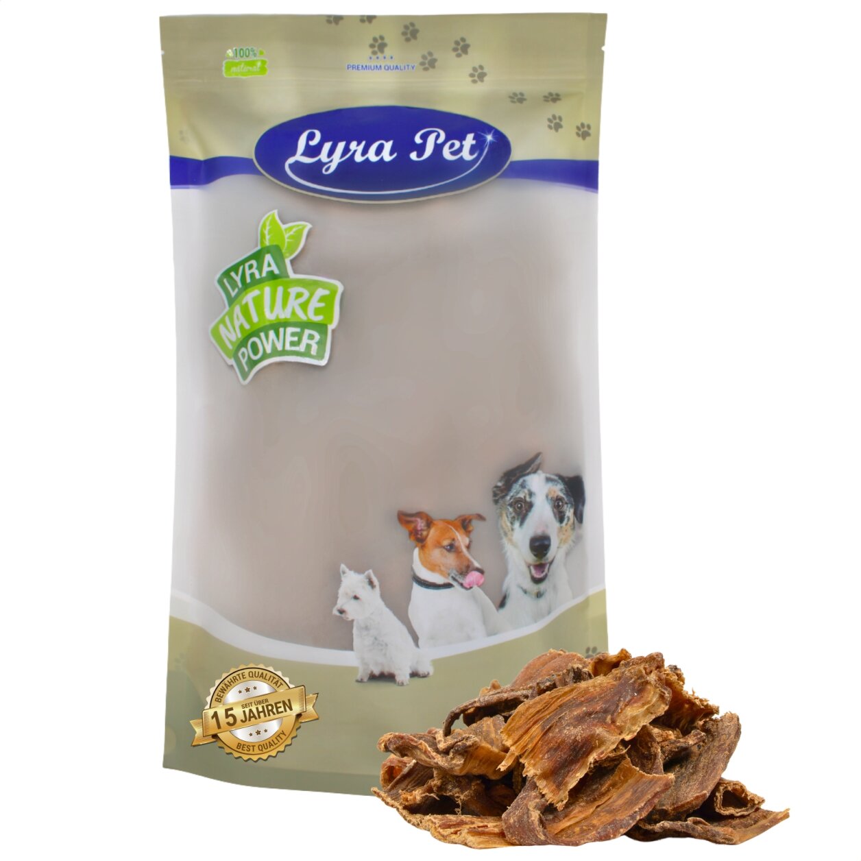 1 kg Lyra Pet® Rinderdörrfleisch Chips