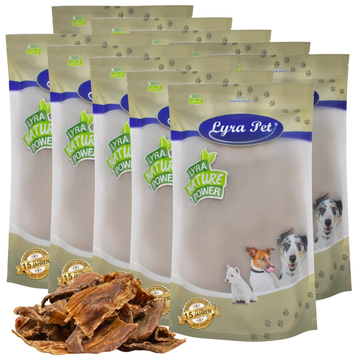 10 kg Lyra Pet® Rinderdörrfleisch Chips
