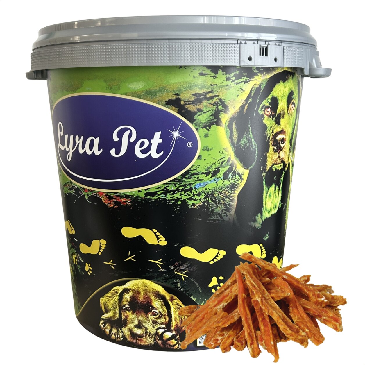 5 kg Lyra Pet® Hühnerbruststreifen in 30 L Tonne