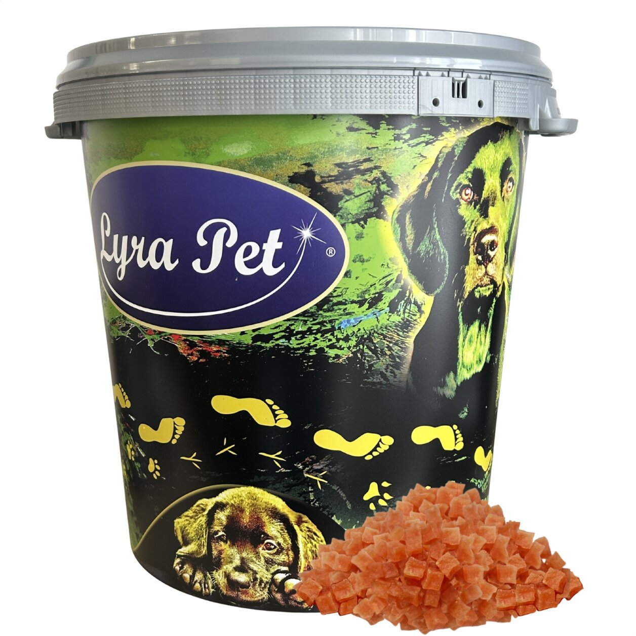 5 kg Lyra Pet® Hühnerbrustwürfel in 30 L Tonne