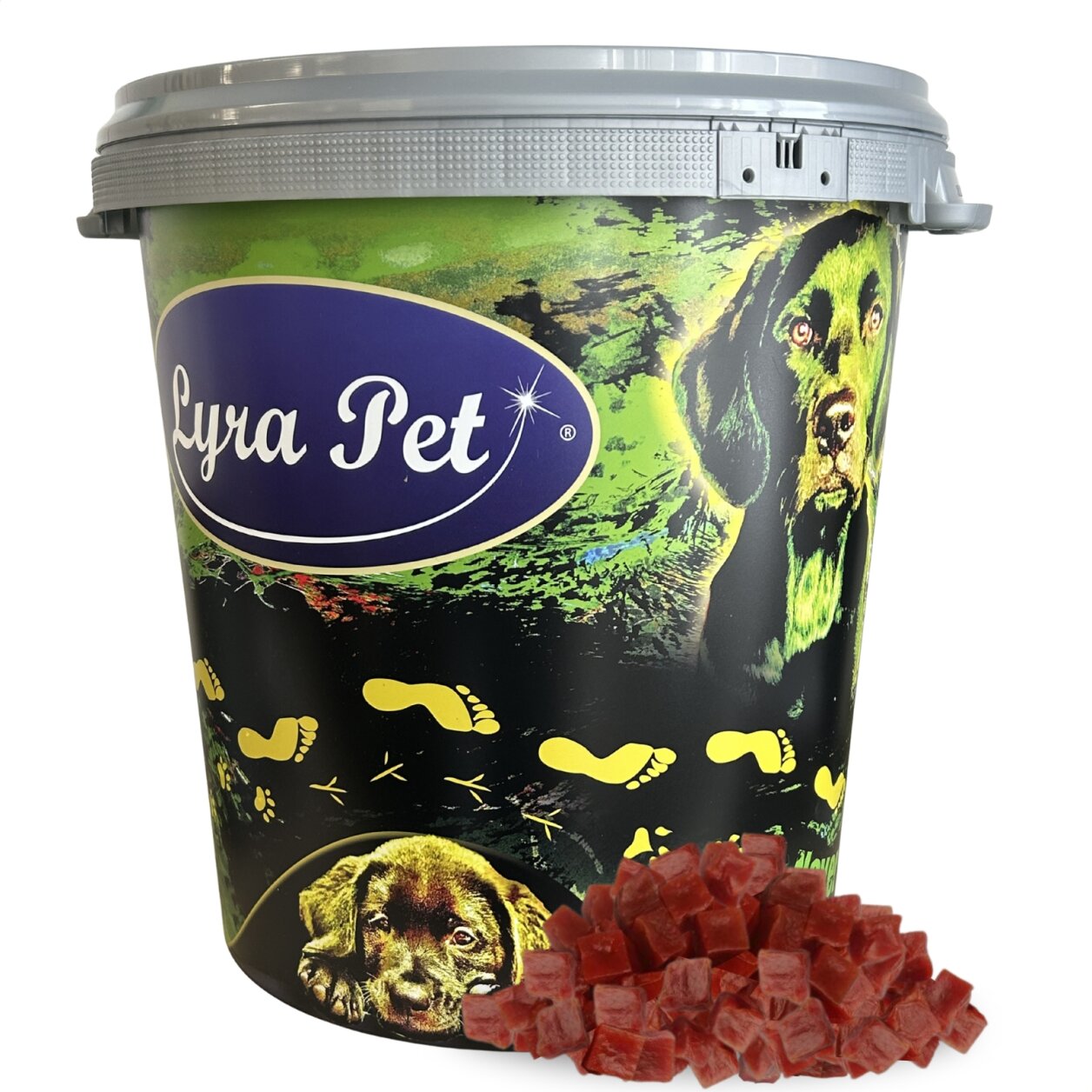5 kg Lyra Pet® Entenbrustwürfel in 30 L Tonne