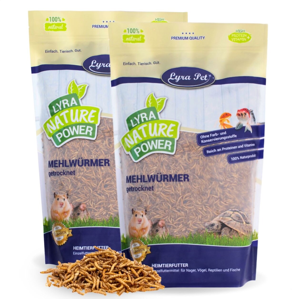 2 x 1 kg Lyra Pet® Mehlwürmer getrocknet