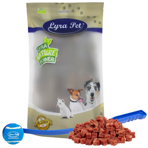 5 kg Lyra Pet&reg; Entenfleischw&uuml;rfel mit Fisch + Ballschleuder