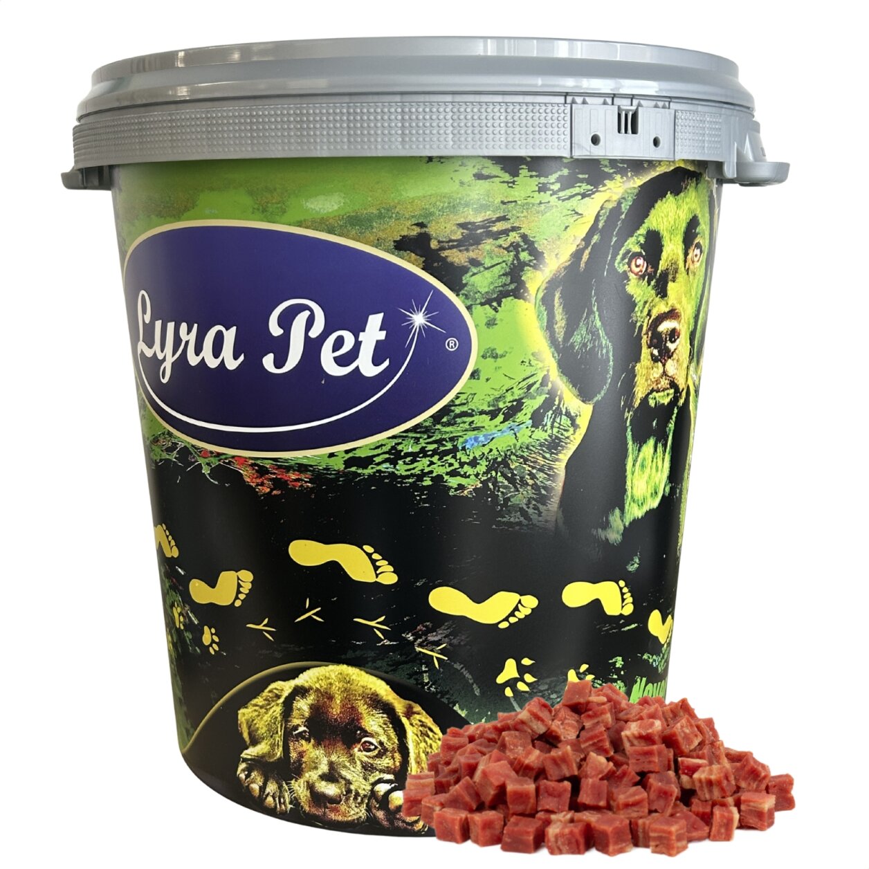 5 kg Lyra Pet® Entenfleischwürfel mit Fisch in 30 L Tonne