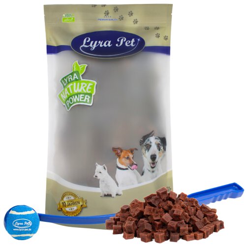 5 kg Lyra Pet&reg; Rindfleischw&uuml;rfel + Ballschleuder