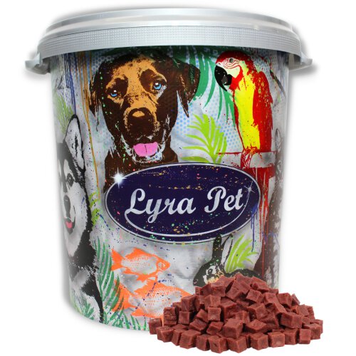5 kg Lyra Pet&reg; Pferdefleischw&uuml;rfel in 30 L Tonne