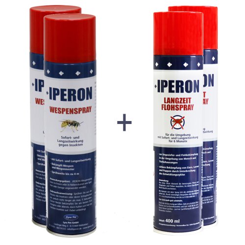IPERON&reg; 3 x 400 ml Langzeit Flohspray &amp; 3 x 400 ml Wespenspray im Set