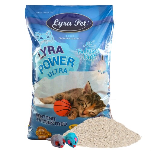 15 Liter Lyra Pet&reg; Lyra Power ULTRA excellent Katzenstreu + 2 M&auml;use