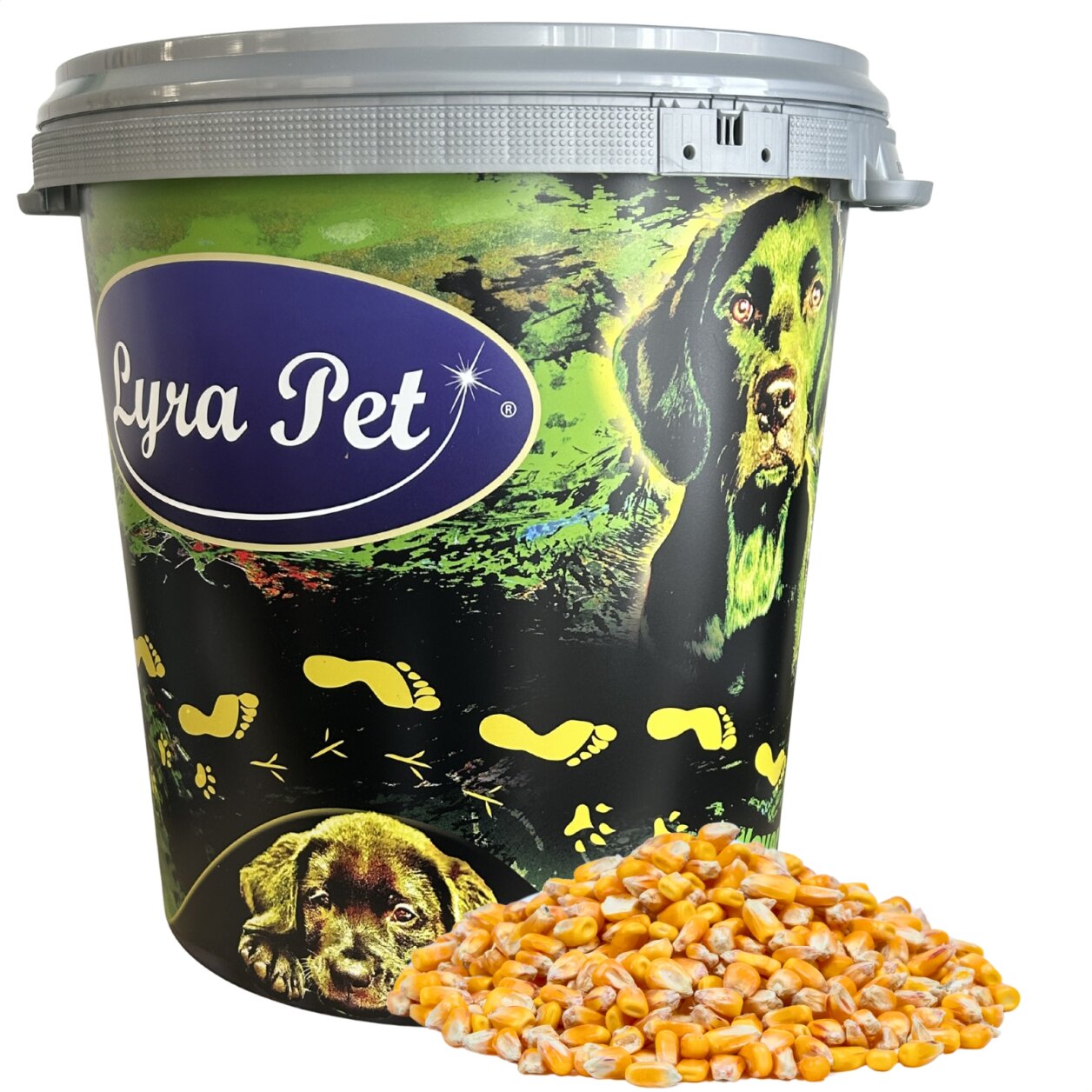 10 kg Lyra Pet® Futtermais Qualitätsfutter Körnermais in 30 L Tonne