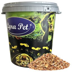 10 kg Lyra Pet® Streufutter schalenfrei in 30 L Tonne