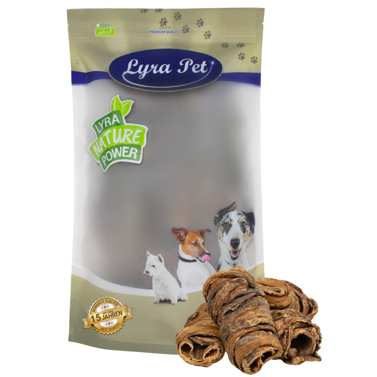 1 kg Lyra Pet® Wrap aus Rinderlunge und Strossen