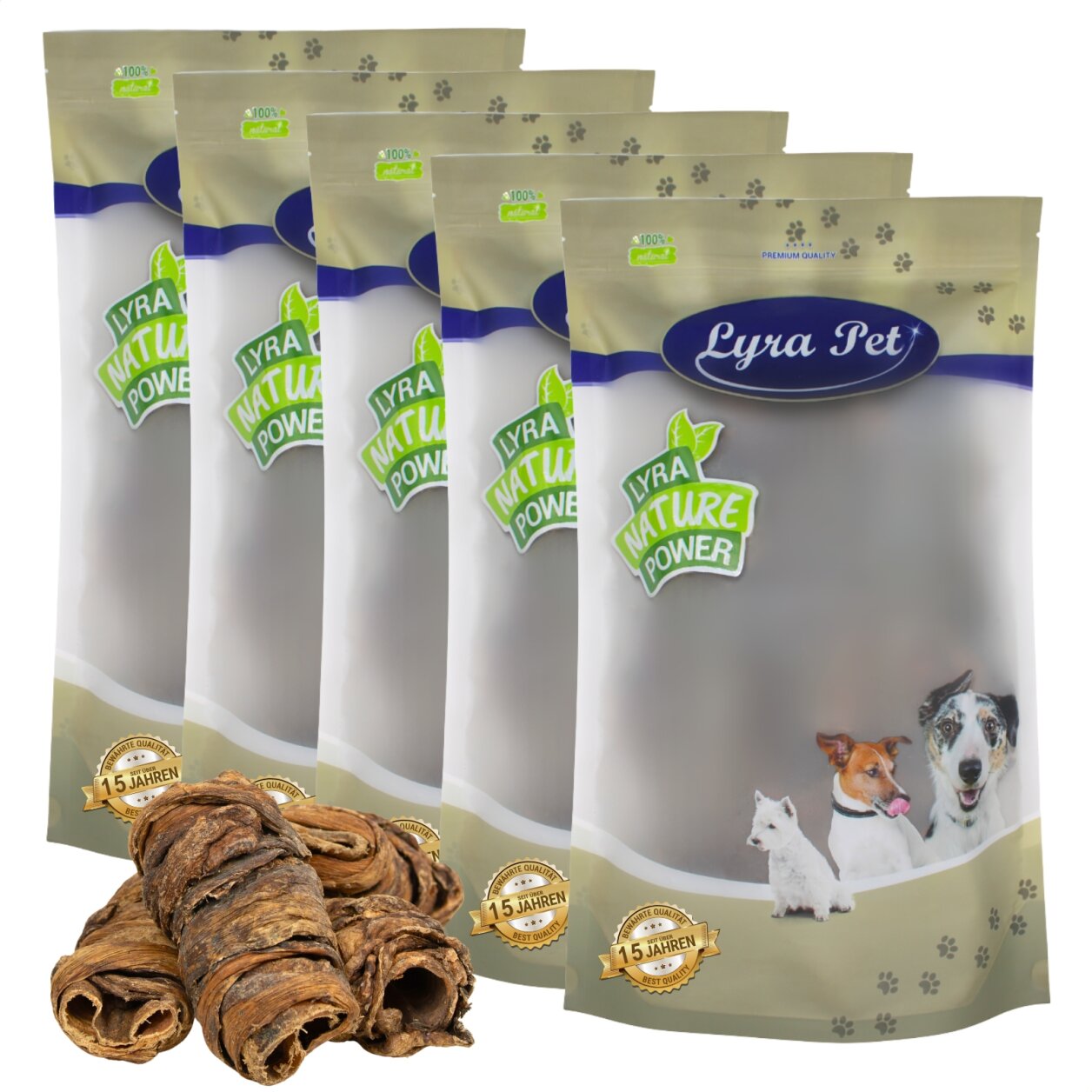 5 kg Lyra Pet® Wrap aus Rinderlunge und Strossen