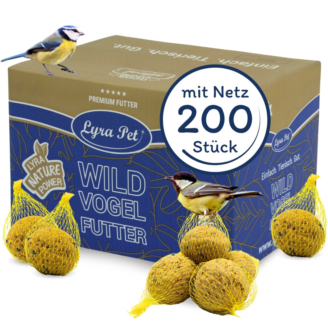 200 Stk. Lyra Pet® Ganzjahresknödel mit Netz à 90 g = 18 kg
