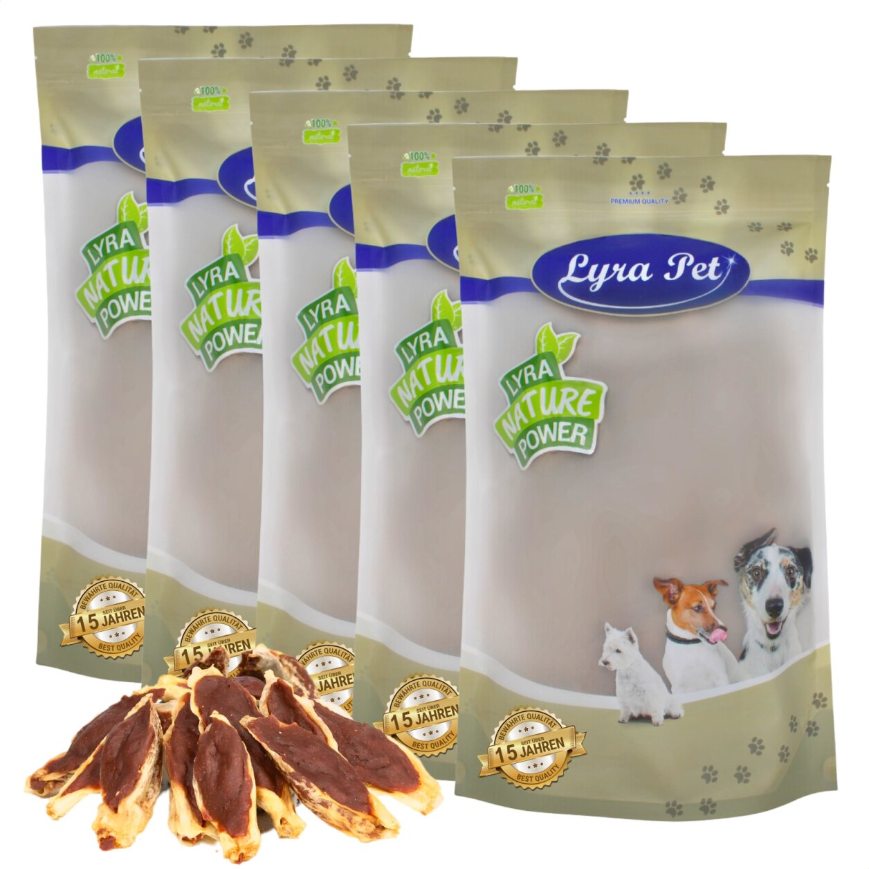5 kg Lyra Pet® Kaninchenohren gefüllt mit Entenfleisch