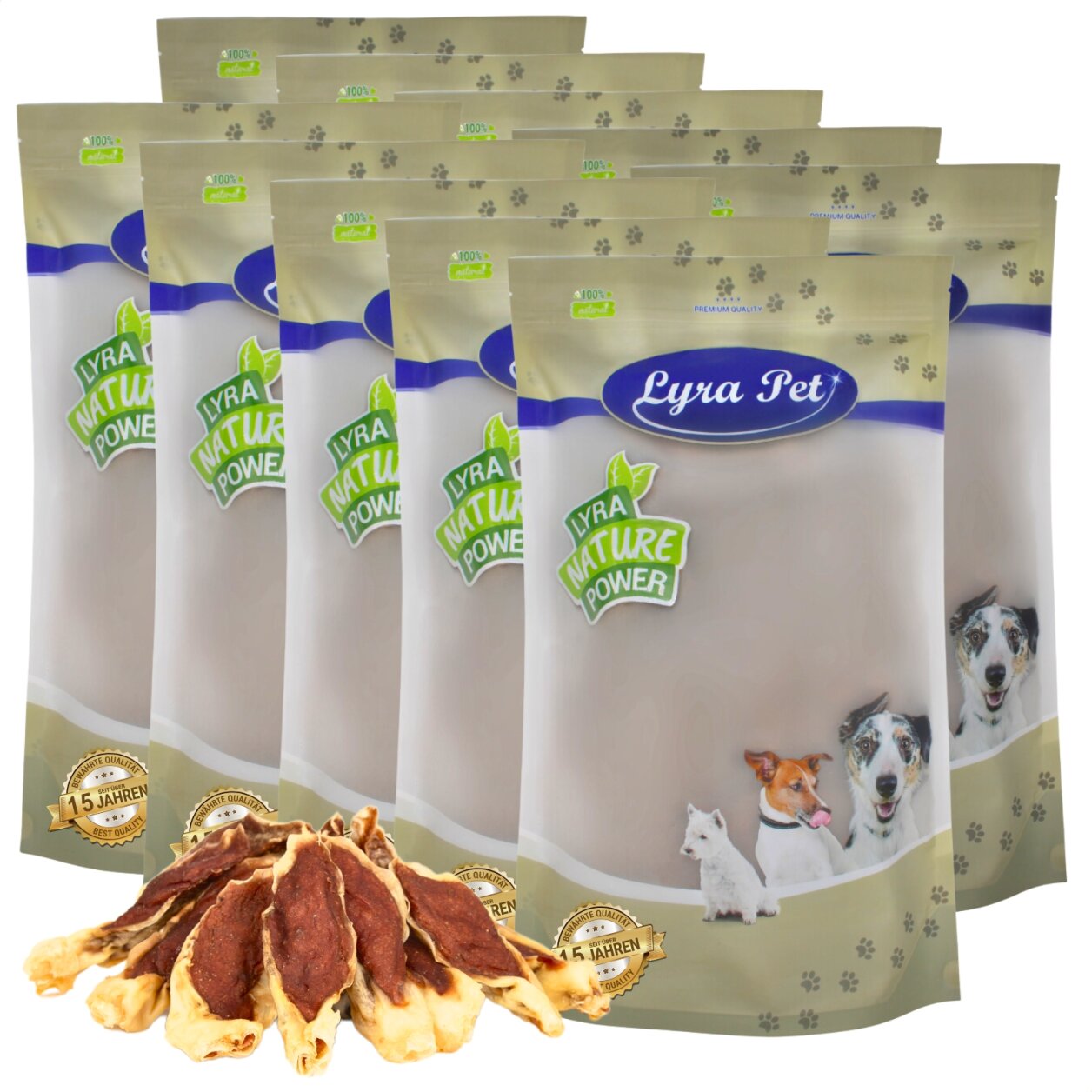 10 kg Lyra Pet® Kaninchenohren gefüllt mit Hühnerfleisch