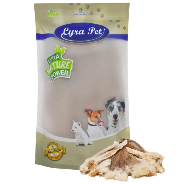 1 kg Lyra Pet® Kaninchenohren mit Fell B-Ware