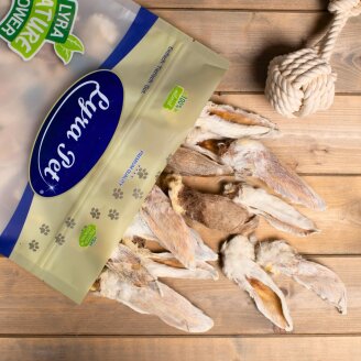 1 kg Lyra Pet® Kaninchenohren mit Fell B-Ware
