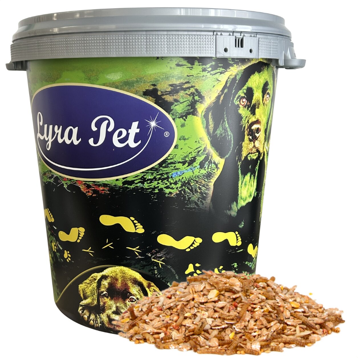 10 kg Lyra Pet® Fettfutter aus der ALB-MÜHLE Protein-Mix in 30 L Tonne