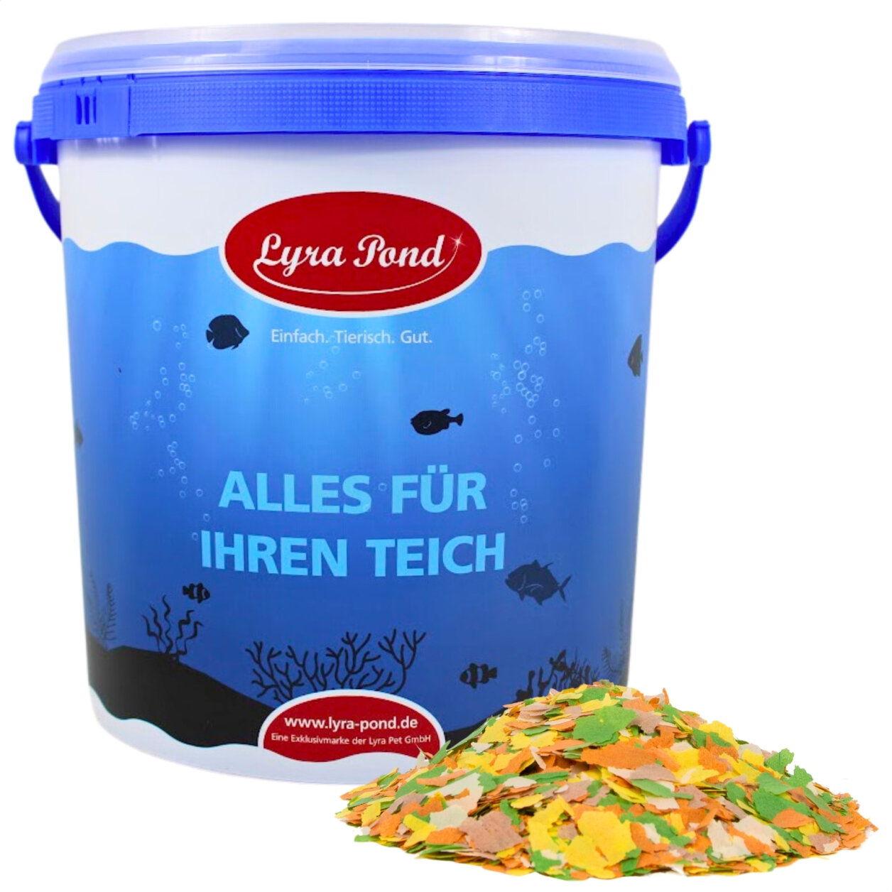 10 Liter (1,24 kg) Lyra Pond® Pond Multi Flakes Fischfutter Teichfutter im Eimer
