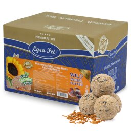 200 Stk. Lyra Pet® Meisenknödel Protein Boost mit Mehlwürmern ohne Netz à 90 g = 18 kg
