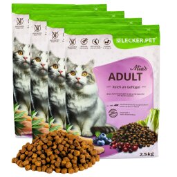 10 kg de friandises.Pet® Mias Adult, volaille savoureuse, croquettes pour chats