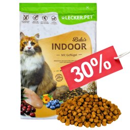 2,5 - 10 kg Lecker.Pet® Balus Indoor Geflügel Katzenfutter Trockenfutter Vollnahrung MHD 4/2026