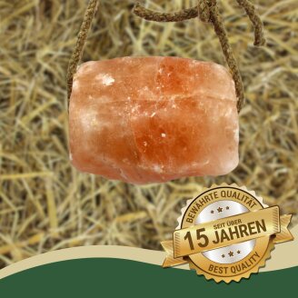 8 stuks Lyra Horse® Roze Kristal Natuurzout Liksteen Zoutliksteen met touw – elk ca. 2-3 kg