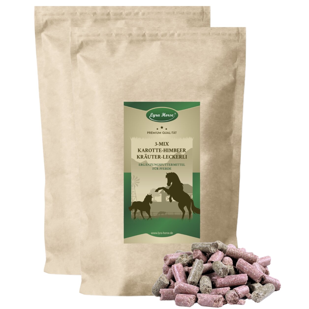 10 kg Lyra Horse® Karotte-Himbeer-Kräuter Leckerli